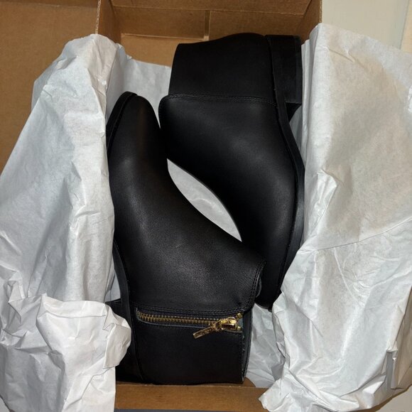 NIB | Nisolo Lana Leather Zip Up Ankle Boot Black Rubber Size 6 - Picture 4 of 10